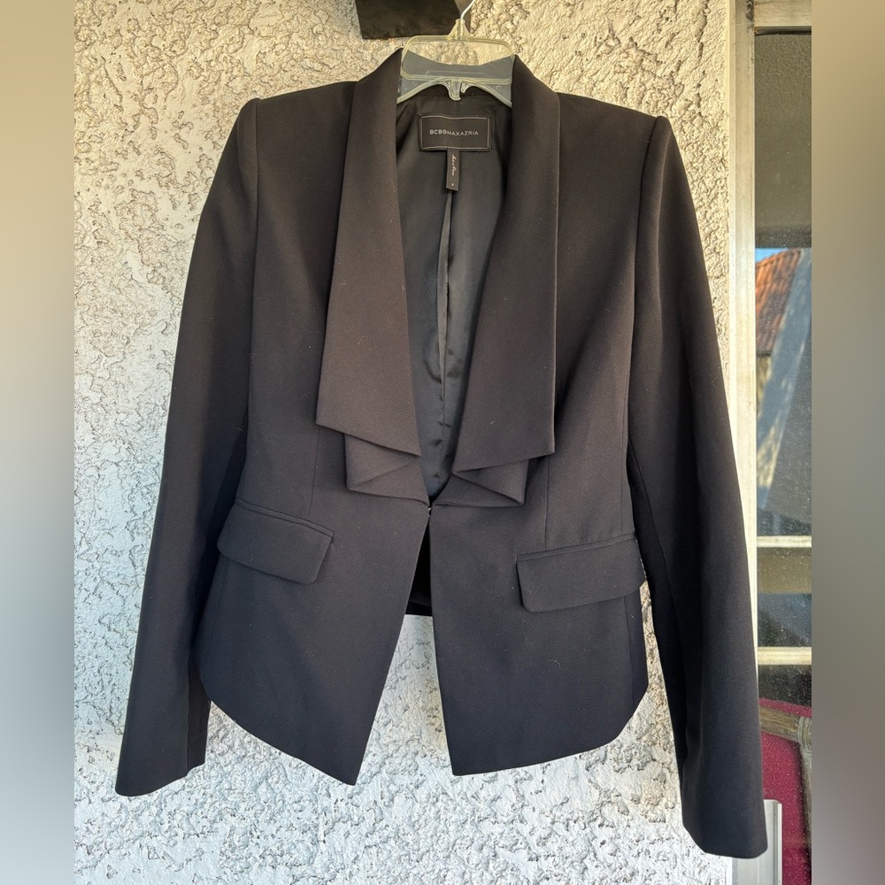 BCBGMaxAzria Black Draped Blazer Jacket Size Small